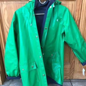 Green rain jacket size L